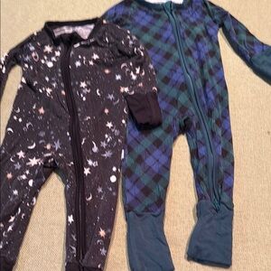 Little Sleepies Black and Blue Bodysuits